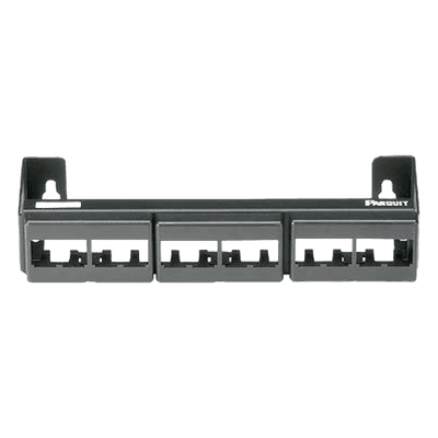 Panel de Parcheo Modular / 12 Puertos / Mini-Com / Montaje en Pared / 228.6 x 44.45 x 63.5 mm / 9 x 1.75 x 2.5 pulgadas / Sin Conectores