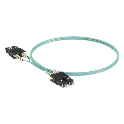 Jumper de Fibra Óptica / Multimodo OM3 50/125 / SC-SC Duplex / OFNR Riser / 2 m (6.56 ft) / Aqua