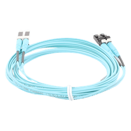 Jumper de Fibra Óptica Multimodo OM4 50/125 / LC-LC Dúplex / OFNR Riser / Aqua / 3 m (9.84 ft)