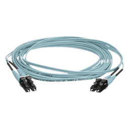 Jumper de Fibra Óptica / OM4 50/125 / LC-LC Dúplex / OFNR Riser / Aqua / 9 m (29.53 ft)
