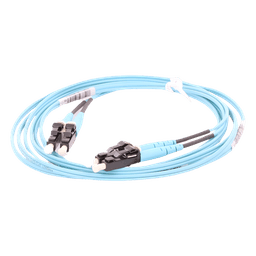 Jumper de Fibra Óptica / OM3 50/125 / LC-LC Dúplex / OFNR Riser / 2 m (6.56 ft) / Aqua