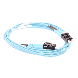 Jumper de Fibra Óptica / OM3 50/125 / LC-LC Dúplex / OFNR Riser / 2 m (6.56 ft) / Aqua