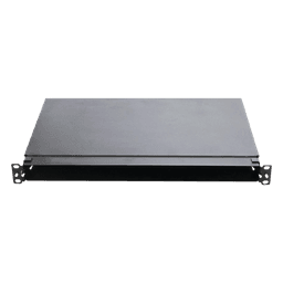 Panel de Distribución de Fibra Óptica / Montaje Rack 19" / 1UR / Hasta 96 Fibras / Bandeja Fija / 4 Casetes QuickNet o Placas FAP/FMP