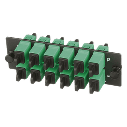 Placa Acopladora de Fibra Óptica / 12 Conectores SC/APC / Monomodo OS1/OS2 / Color Verde / Cerámica Zirconia
