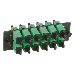 Placa Acopladora de Fibra Óptica / 12 Conectores SC/APC / Monomodo OS1/OS2 / Color Verde / Cerámica Zirconia