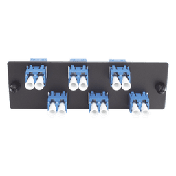 Placa Acopladora de Fibra Óptica / 12 Fibras LC Duplex / Monomodo OS1/OS2 / Zirconia Cerámica / Color Azul