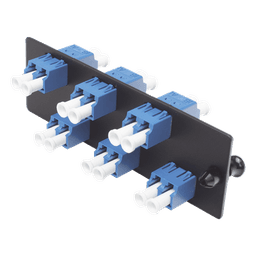 Placa Acopladora de Fibra Óptica / 12 Fibras LC Duplex / Monomodo OS1/OS2 / Zirconia Cerámica / Color Azul
