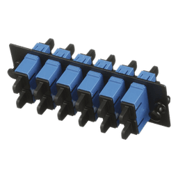 Placa Acopladora de Fibra Óptica / 6 Conectores SC Dúplex / 12 Fibras Monomodo OS1/OS2 / Color Azul