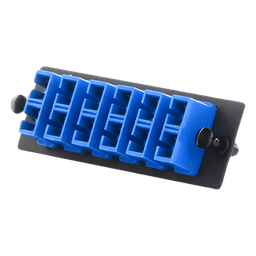 Placa Acopladora de Fibra Óptica / 6 Conectores SC Dúplex / 12 Fibras Monomodo OS1/OS2 / Color Azul