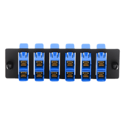 Placa Acopladora de Fibra Óptica / 6 Conectores SC Dúplex / 12 Fibras Monomodo OS1/OS2 / Color Azul