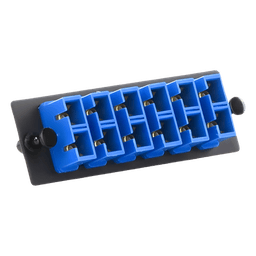 Placa Acopladora de Fibra Óptica / 6 Conectores SC Dúplex / 12 Fibras Monomodo OS1/OS2 / Color Azul