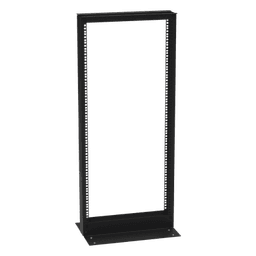 Rack de 2 Postes / 24 Unidades / 19" EIA-310D / Carga 460 kg / Base L para Piso / Acero Cal. 11 y 14