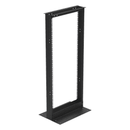 Rack de 2 Postes / 24 Unidades / 19" EIA-310D / Carga 460 kg / Base L para Piso / Acero Cal. 11 y 14