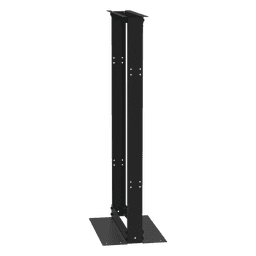 Rack de 2 Postes / 24 Unidades / 19" EIA-310D / Carga 460 kg / Base L para Piso / Acero Cal. 11 y 14