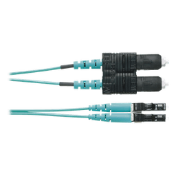 Jumper de Fibra Óptica / Multimodo OM4 50/125 / LC-SC Duplex / OFNR Riser / Aqua / 3 m (9.84 ft)