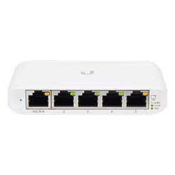 Switch Administrable Compacto / 5 Puertos Gigabit RJ45 / PoE 802.3af/at Entrada / USB-C o PoE / 4.22 x 2.76 x 0.83 pulgadas