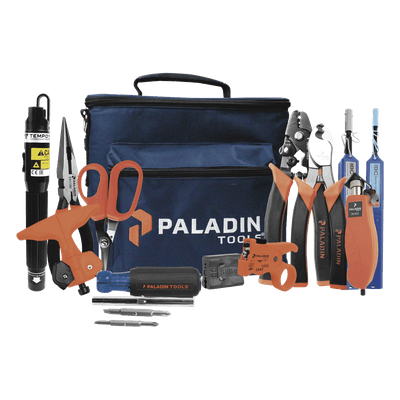 Kit de Herramientas para Fibra Óptica / Localizador Visual de Fallos / Desforradora 3 Posiciones / Tijeras Kevlar / Limpieza LC/SC/ST/FC