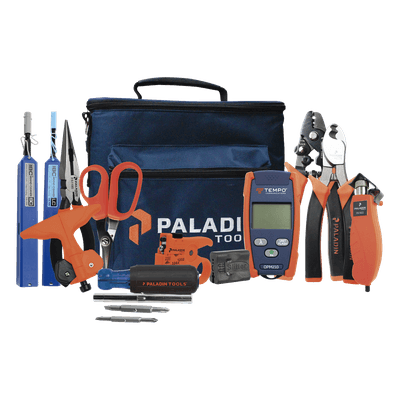 Kit de Herramientas para Fibra Óptica / Medidor de Potencia OPM-210 / 6 Desforradoras / Tijeras Kevlar / Limpieza 2.5mm y 1.25mm / Estuche Organizador
