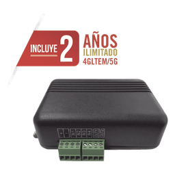 Controlador 4G LTE / 4 Entradas Digitales / 2 Salidas 300 mA / 2 Años Datos Ilimitados / 100 Usuarios / Activación Remota / Notificaciones Push y Email