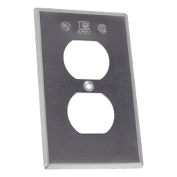 Tapa para Contacto Dúplex / Aluminio Inyectado a Presión / 1.02 mm Espesor / A Prueba de Intemperie / UL y CSA / Uso Comercial y Residencial