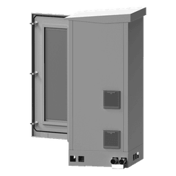Gabinete de Piso Exterior / Rack 19" 16 U / Ventiladores con Termostato / IP-54 / Espacio para 2 Baterías / 110 VCA / 600 x 1429 x 5 mm