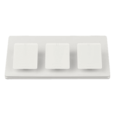 Pedestal de Mesa Triple / Base 117 mm (4.59 in) / Acabado Brillante Blanco / Sin Cableado / Compatible con Controles Pico