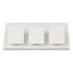 Pedestal de Mesa Triple / Base 117 mm (4.59 in) / Acabado Brillante Blanco / Sin Cableado / Compatible con Controles Pico