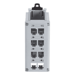 Panel de Parcheo Modular / Riel DIN 35 mm / 8 Puertos Mini-Com / UL94V-0 / -10 a 60°C / Gris