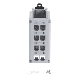 Panel de Parcheo Modular / Riel DIN 35 mm / 8 Puertos Mini-Com / UL94V-0 / -10 a 60°C / Gris