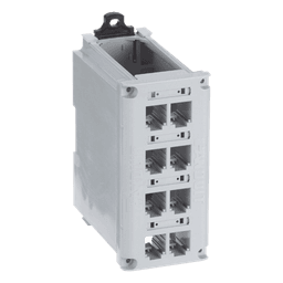 Panel de Parcheo Modular / Riel DIN 35 mm (1.38 pulgadas) / 8 Puertos Mini-Com / Blindado / Gris