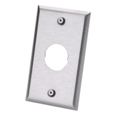 Placa de Pared Industrial / 1 Puerto / Acero Inoxidable / Montaje Vertical / Superficie Plana
