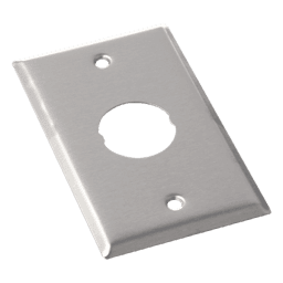 Placa de Pared Industrial / 1 Puerto / Acero Inoxidable / Montaje Vertical / Superficie Plana