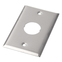 Placa de Pared Industrial / 1 Puerto / Acero Inoxidable / Montaje Vertical / Superficie Plana