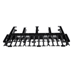 Organizador de Cables Horizontal / Alta Densidad / Doble Frontal y Posterior / Rack 19in / 1UR / Negro