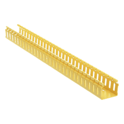 Canaleta Ranurada de PVC / Tipo H con Tapa Abisagrada / 2 in Ancho x 2 in Alto / 6 ft (1.83 m) Largo / Amarillo