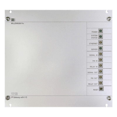 Interfaz IP de Audio / 8 Relés IN/OUT / Audio Bidireccional / Memoria 6 GB / Control Modbus y Webservice / Prioridad de Avisos