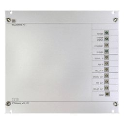 Interfaz IP de Audio / 8 Relés IN/OUT / Audio Bidireccional / Memoria 6 GB / Control Modbus y Webservice / Prioridad de Avisos