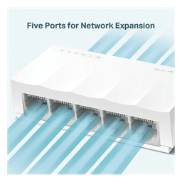 Switch no administrado / 5 puertos 10/100Mbps / Fanless / Green Ethernet / 83.6 x 45.7 x 22.8 mm
