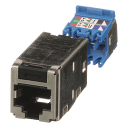 Conector Jack RJ45 Blindado / Categoría 6A / 8 Posiciones 8 Cables / Terminación sin Impacto / Color Negro