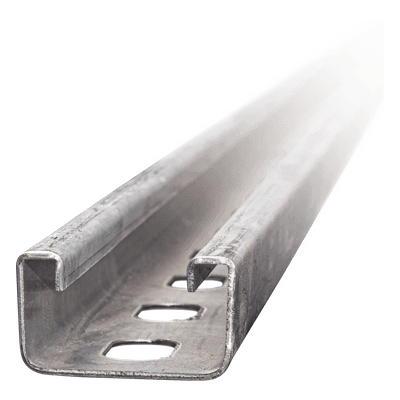 Canal Perforado / 4 x 2 cm / Calibre 16 / Acero Pregalvanizado / 3 m (9.8 ft) / Costillas de Refuerzo