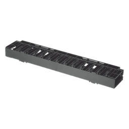 Organizador de Cables Horizontal / 1UR / Rack 19in (483mm) / Frontal / ABS / Cat6 y 10G