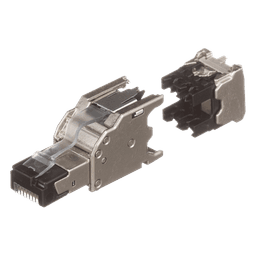 Plug RJ45 Blindado / Terminación en Campo / Cat5e/Cat6/Cat6A / 22-26 AWG / -40 a 85°C / Color Plata
