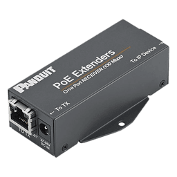 Receptor PoE/PoE+ / Hasta 610 m (2000 ft) / Cat5e/Cat6 / 10/100 Mbps / -40°C a 70°C