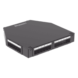Caja de Consolidación / 24 Puertos Mini-Com / Aluminio / Instalación Piso o Pared / 1.7 in (43 mm) Profundidad Mínima