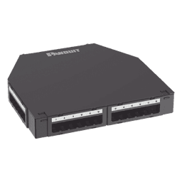 Caja de Consolidación / 24 Puertos Mini-Com / Aluminio / Instalación Piso o Pared / 1.7 in (43 mm) Profundidad Mínima