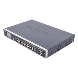 Switch Administrable L3 / 24 Puertos Gigabit PoE 802.3bt / 2 Puertos 10G SFP+ / Pantalla Táctil LCD / Fuente Redundante / 600W