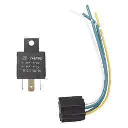 Relé automotriz / 5 pines / 12 VDC / Con base de montaje