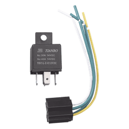 Relevador Automotriz / 5 Pines / 24 VDC / con Porta Relevador