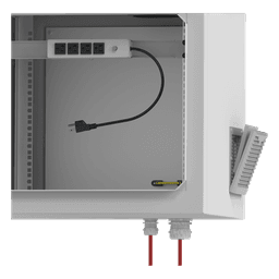 Gabinete Exterior IP / Rack 19" 9UR / Ventilador con Termostato / Acero Galvanizado / Montaje Poste, Torre o Pared