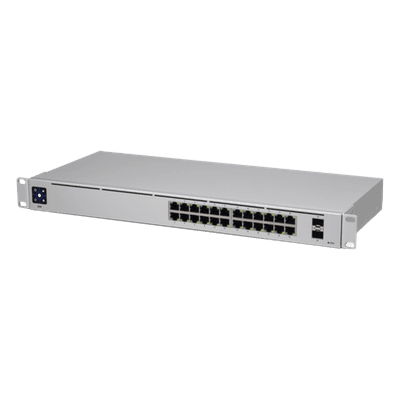 Switch Capa 2 / 24 Puertos Gigabit / 2 SFP 1G / Sin Ventiladores / Pantalla Informativa / 17.42 x 7.87 x 1.72'